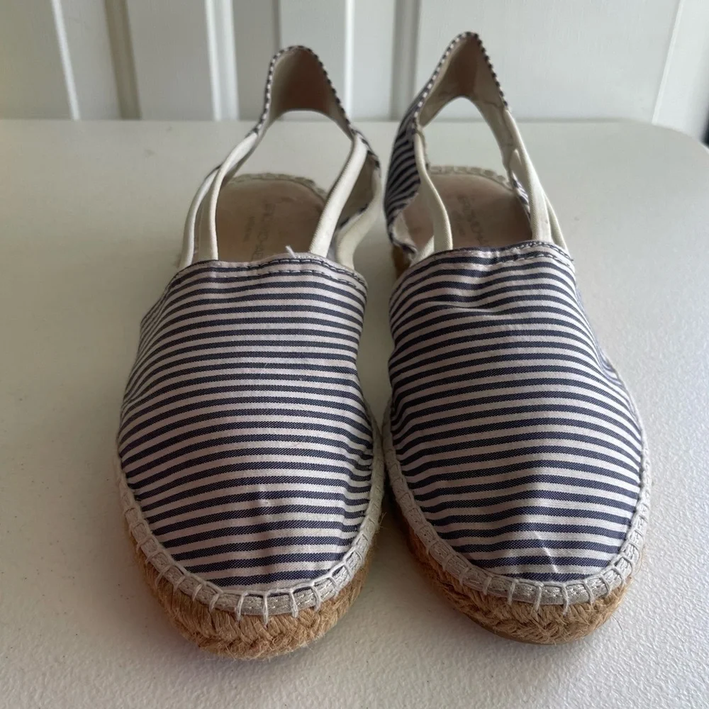 Eric Michael navy white stripe nautical espadrille